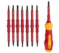 Sundeer 14in1 Interchangeable Insulated Screwdriver Set, 8pcs Drill Adapter, Magnetic Driver Bit Tool, CR-V 500V, Ph0, T10, T15, T25, Ph1, Ph2, T20, 3mm, 5mm, 6mm, U2.6, Y1.0, Y2.0
