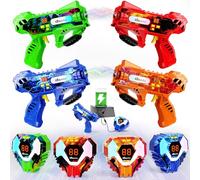 Sundelta Rechargeable Laser Tag Guns Set of 4, LED Display & Vibration Feedback, Outdoor/Indoor Battle Game for Kids Ages 8-12, Teens and Adults - Birthday Gift for Boys and Girls