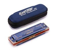SUNDELY® Easttop 10 Hole Pro Blue Diatonic Harmonica Harp Mouth Organ T008K Portable Key A B C D E F G + Carrying Case (C Key)