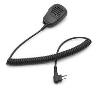 SUNDELY® Microphone Compatible with Midland Radio G15Pro G18 HYT Hytera HYT210 PD405 PD505 TC-620 Walkie Talkie Hand Held Shoulder Lapel Mic 2-pin with Earpiece Port & Rotating Back Clip IP54