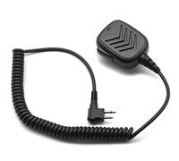 SUNDELY® Microphone Speaker for Motorola Radio DP1400 XT420 XT460 CP125 P180 XT665D Walkie Talkie 2-pin Hand Held Shoulder Lapel Mic with 3.5mm Headphone Port & Rotating Back Clip