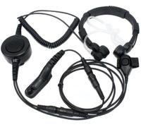 SUNDELY® Military Grade Tactical Throat Mic Headset/Earpiece with Big Finger PTT for Motorola Radio Walkie Talkie DP4801 APX6500 XiRP8260 DGP6150+ XPR6300 Multi-pin