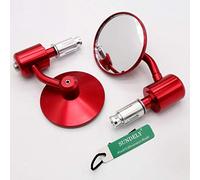 SUNDELY® Red Round Universal Motorcycle Bar End Mirrors Bike/Motorbike Rearview ID 18MM
