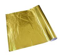 SUNDELY® Reflective Golden Aluminized Fiberglass Exhaust Manifold Pipe Heat Hose Shield Protection Wrap Barrier Cover Sheet with Self Adhesive Backing (12" X 24" / 30cm x 60cm)
