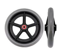 SUNDELY® Rubber Wheel for Wheelchair Scooter Cart Walker Rollator Wheelbarrow Castor Roller Replacement 20cm (8 inch) Grey Non Marking Solid Tyre (2 Pcs Set)
