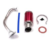 SUNDELY® Short Performance Racing Exhaust System Scooter Part for GY6 125cc 150cc Scooter Moped ATV Go Kart Dirt Bike Motorbike Motorcycle (Red)