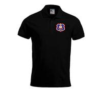 Sunderland 1937 Retro Football Polo Embroidered Logo Black