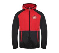 Sunderland AFC Official Mens Shower Jacket Windbreaker Black Red Medium