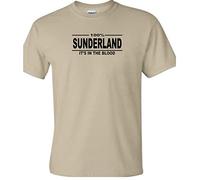 Sunderland Football t Shirt 100% It's in The Blood Mackem Novelty Gift Sand 3XL