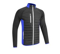 Sunderland Mens SUNMC83 Zip Front Padded Stretch Panel and Sleeves Performance Golf Jacket Black/Electric Blue/White M