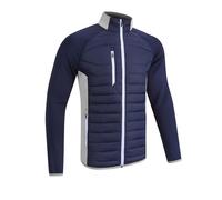 Sunderland Mens SUNMC83 Zip Front Padded Stretch Panel and Sleeves Performance Golf Jacket Navy/Silver/White S