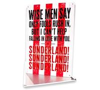 Sunderland Metal Wall Sign, 'Wise Men Say Only Fools Rush in' Football Song, Rustic Rectangular Décor,