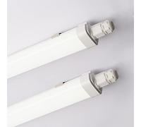 Sundertech LED Batten Light 4FT, Waterproof Integrated Tube Light 1.2m [Pack of 2] with Built-in Connector 30W 3420lm IP65 6500K Cold White