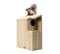 Sundia Large Squirrel Family House Pine with Coating Nesting Wooden Box for Breeding Living