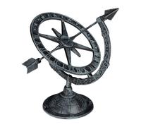 Sundial garden Outdoor Clock Cast Iron Decor Heavy Base Grey Garden Sundial