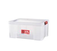 Sundis container with lid CLIP 'N STORE, 27L - Transparent with clip-on lid, stackable, suitable for food contact
