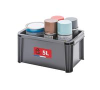 Sundis Master Box 5L Recycled Plastic Storage Bin Strong and Reinforced Straight Walls Stackable and Combinable Ideal for Workshop, DIY or Transport