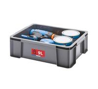 Sundis Master Box, 9L Storage Bin Made of Recycled Plastic, Sturdy and Reinforced, Straight Walls, Stackable and Combinable, Ideal for Workshop, DIY or Transport