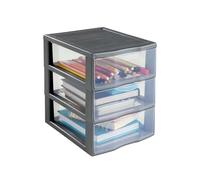 Sundis Plastic Storage Unit, Grey, A5/3 Drawers