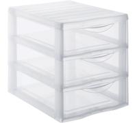 Sundis Orgamix Mini Storage Tower Plastic Clear/Silver, transparent, L25.5 x l.18,5 x H25,5cm