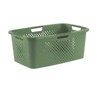 SUNDIS Pixel Laundry Basket 40L Recycled Plastic Sage Green 4 Side Handles 4 Sides Ventilation