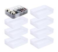 Sundis Pure Box 8 Pack A5 Small Clear Plastic Storage Boxes Ideal for Small Objects, Accessories, Crafts and Small Supplies