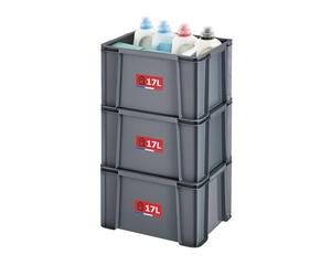 Sundis set of 3 MASTER BOX, 17L - Modular and stackable - Anthracite grey