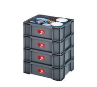 Sundis set of 4 MASTER BOX, 9L - Modular and stackable - Anthracite grey