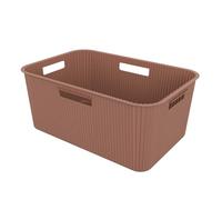 SUNDIS Vibes 40L Large Capacity Plastic Laundry Basket - Mocha Brown - 4 Ergonomic Handles