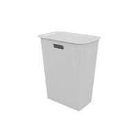 SUNDIS Vibes Laundry Basket with Plastic Lid, 40L, Off-White, Ideal for Small Spaces, 2 Side Handles and 1 Handle Below