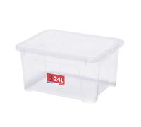 Sundis View Box 24L Clear Plastic Storage Box with Lid Stackable Stackable Storage Box Ideal for Storing Cabinets, Office, Laundry Room or Bathroom
