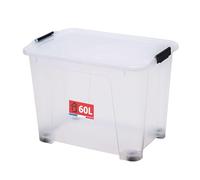 Sundis View Box, 60L Clear Plastic Storage Box with Lid, Stackable and Stackable, Multi-Use Ideal for Storing Toys, Clothes and Documents