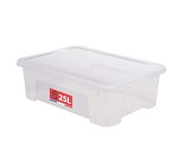 Sundis View Box, Plastic Storage Box with Lid, 25L, Clear, Stackable and Stackable, Ideal for Storing Cabinets, Office, Laundry Room, Bathroom
