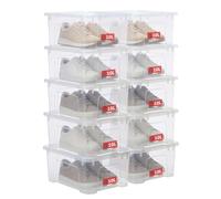 Sundis View Box, Set of 10 Storage Boxes with Lids, 10 L, Transparent Plastic, Stackable, Ideal for Small Items in the Home and Office