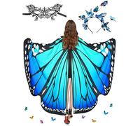 Sundonix Butterfly Wings Fairy Costume Adult - Monarch Moth Wings Cape for Women (Blue)