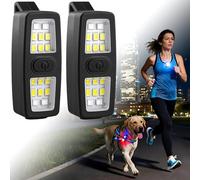 Sundonix Dog Walking Clip On Torch - Body Chest Wrist Light for Runners Led Flashlight Hands Free Night Running Safety for The Dark Rechargeable Portable Camping Hiking (Black#2)
