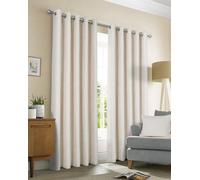 Sundour Amberley Eyelet Ring Top Curtains Beige 66x54