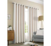Sundour Amberley Eyelet Ring Top Curtains Beige 66x90