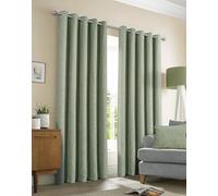 Sundour Amberley Eyelet Ring Top Curtains Green 46x54