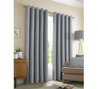 Sundour Amberley Eyelet Ring Top Curtains Grey 66x72