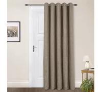 Sundour Amberley Chenille Eyelet Door Curtain - Brown - 66 x 84"