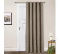 Sundour Amberley Fully Lined Ready Made Solid Colour Eyelet Curtains Earth 66X84"