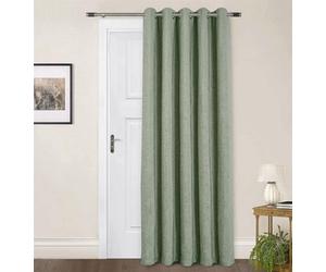 Sundour Amberley Fully Lined Ready Made Solid Colour Eyelet Curtains Sage 66X84"