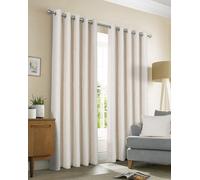 Sundour Amberley - Thermal Interlined Chenille Curtains - Eyelet - 100% Polyester (Natural, Cushion Cover 18'' X 18'' (Single))