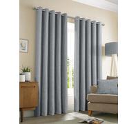 Sundour Amberley - Thermal Interlined Chenille Curtains - Eyelet - 100% Polyester (Nickel, Cushion Cover 18'' X 18'' (Single))