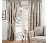Sundour Aviary Light Filtering Curtains Beige 46x72