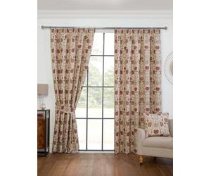 Sundour Aylesbury -Fully Lined Curtains - Pencil Pleat - 100% Polyester (Natural,tie Backs 26''(Pair))