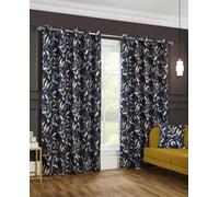 Sundour Madrid Eyelet Curtains in Navy | Size: 117 cm width x 137 cm drop Sundour Navy 117 cm width x 137 cm drop