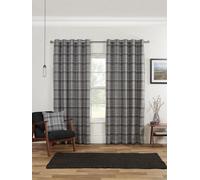 Sundour Carnoustie - 100% Blackout Thermal Check Curtains, 100% Polyester (Grey, Cushion Cover - 18'' X 18'' (Single))