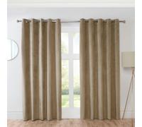 Sundour Casa Mocha Eyelet Ready Made Eyelet Curtains - Mocha - 90x90" - Curtains